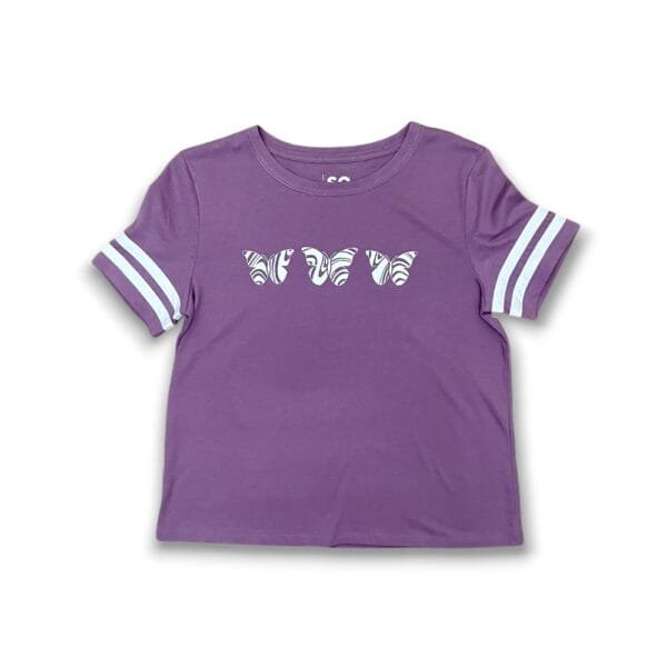 Playera Morada Con Maripositas