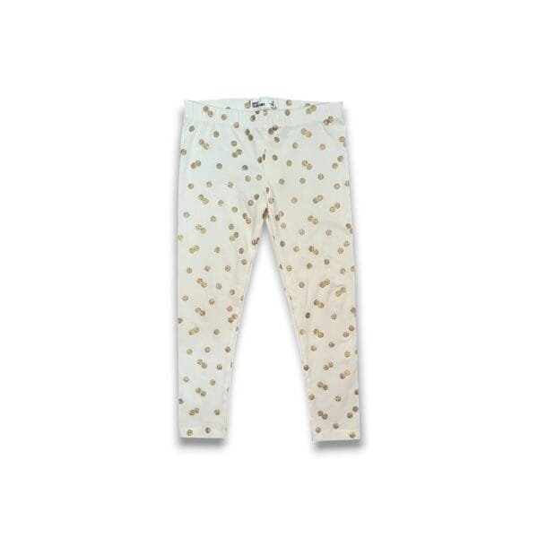 Legging blanco con puntitos dorados