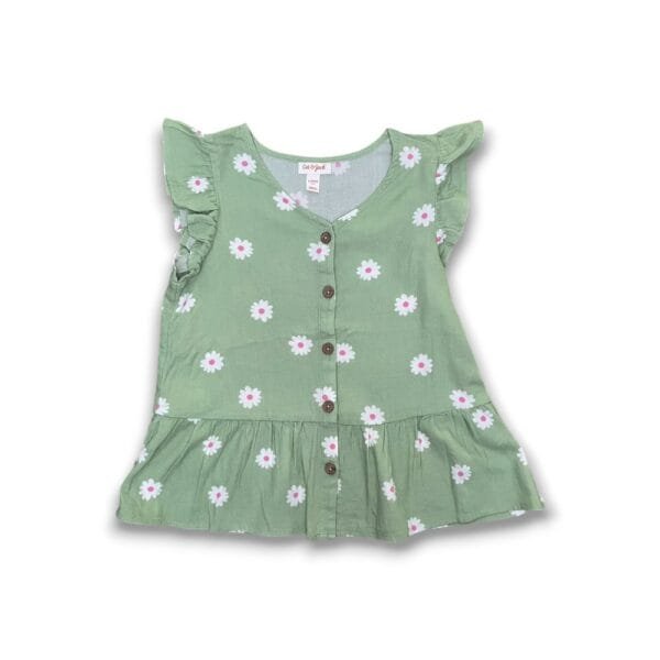 Blusa Verde Con Hermoso Diseño Floral