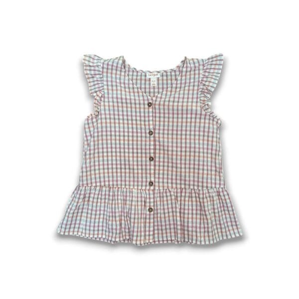 Blusa con cuadritos rosas