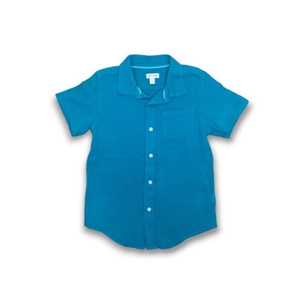 Camisa De Algodón Azul