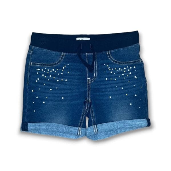 Short De Jeans Elastizado Con Brillos Nena
